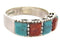 Turquoise Apple Coral Southwest Silver Ring Size 5-1/4 MW64257